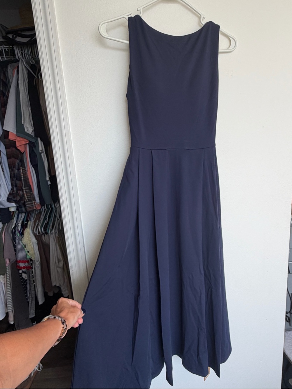 OGL Classic Navy Sleeveless A-Line Dress - Picture 3 of 5